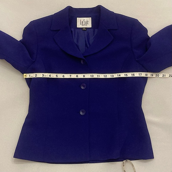 ⭐️ Vintage Le Suit Dark Blue Blazer Size 6P - Picture 9 of 12